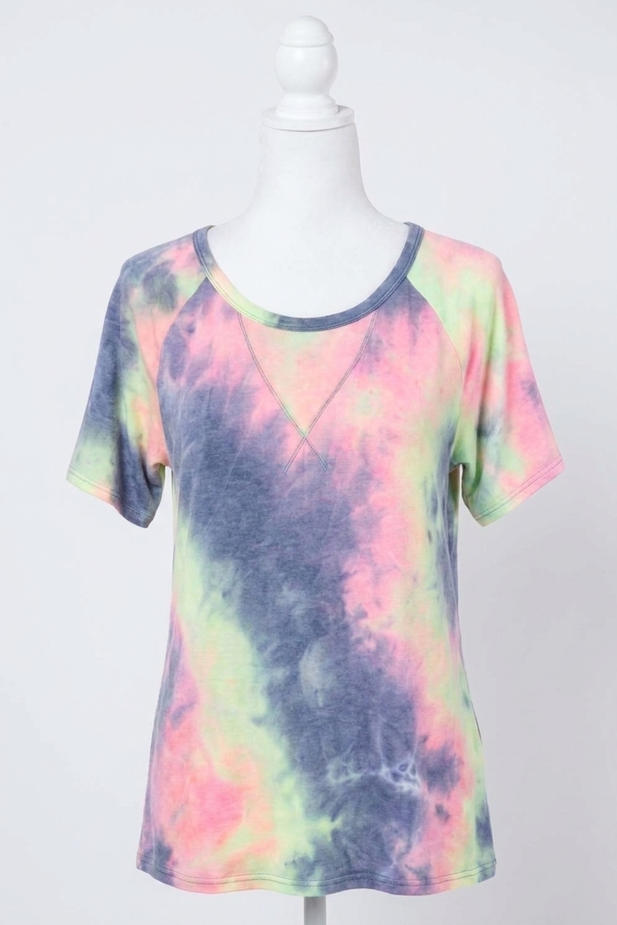 NEW BIBI juno tie dye top in charcoal